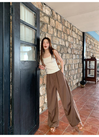 Drawstring casual pants