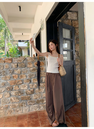 Drawstring casual pants