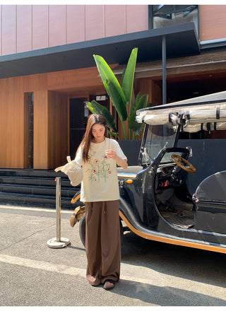 Drawstring casual pants