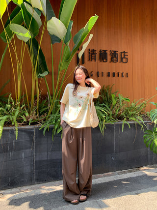 Drawstring casual pants