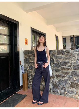 Plaid low waist pants
