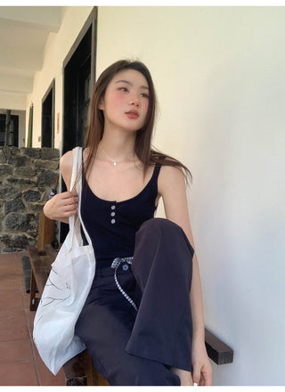 Plaid low waist pants