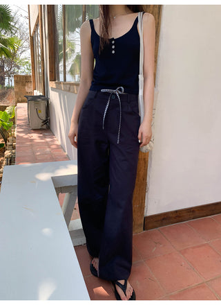 Plaid low waist pants