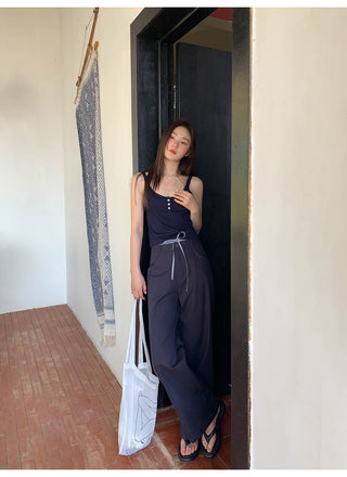 Plaid low waist pants