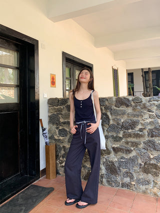 Plaid low waist pants