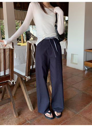 Plaid low waist pants