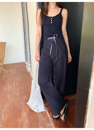 Plaid low waist pants