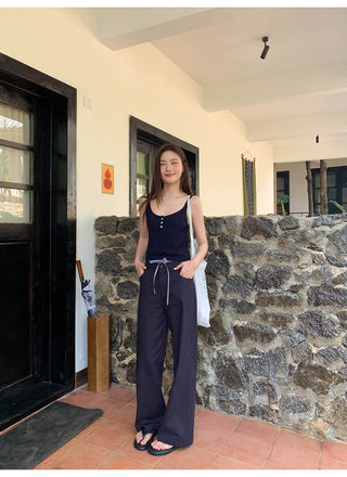 Plaid low waist pants