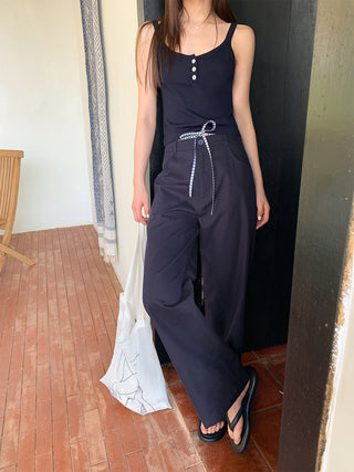 Plaid low waist pants