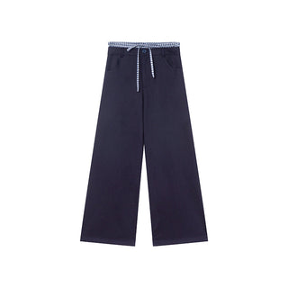 Plaid low waist pants