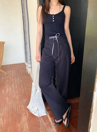 Plaid low waist pants