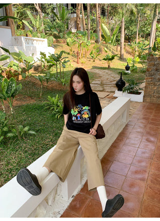 Wide leg casual pants