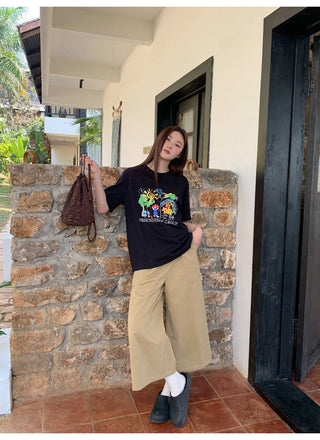 Wide leg casual pants