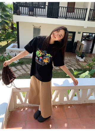 Wide leg casual pants
