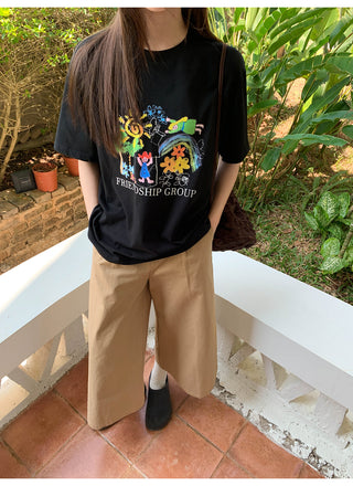 Wide leg casual pants