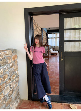 Wide leg casual pants