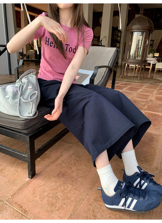 Wide leg casual pants