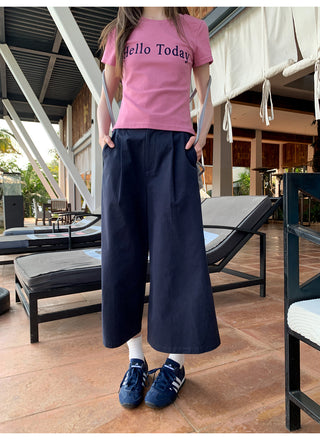 Wide leg casual pants