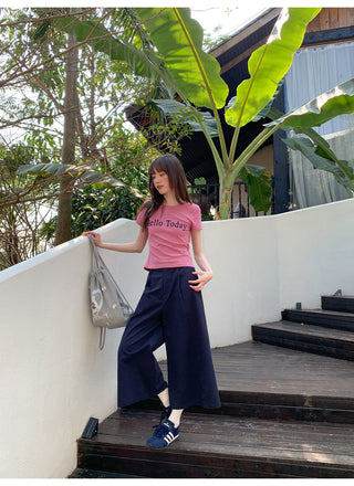 Wide leg casual pants