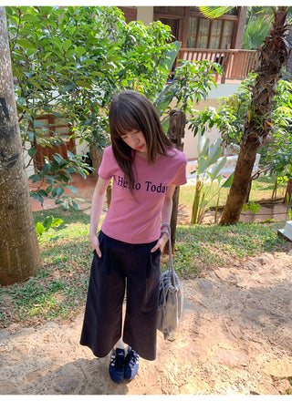 Wide leg casual pants