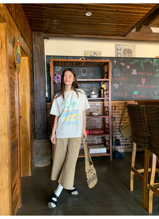 Wide leg casual pants