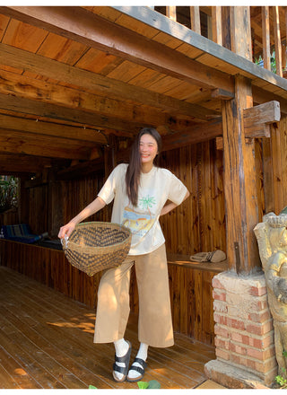 Wide leg casual pants