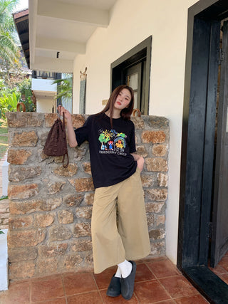Wide leg casual pants