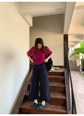 Wide leg casual pants