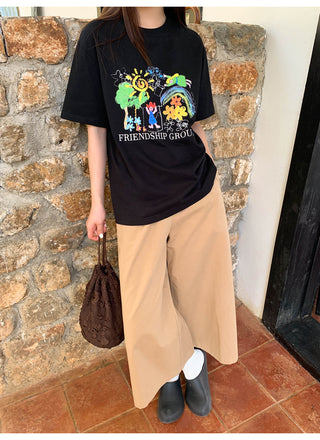Wide leg casual pants