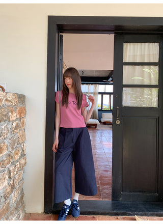 Wide leg casual pants
