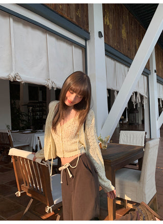 Tassel hem wide pants