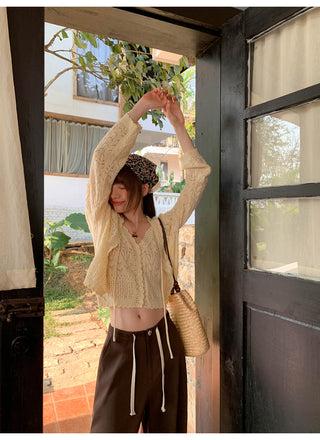Tassel hem wide pants