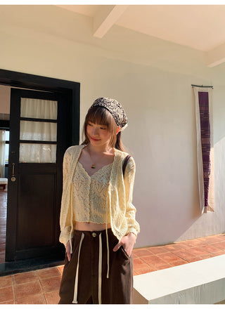 Tassel hem wide pants