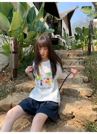 Drawstring casual shorts