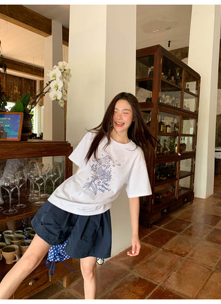 Drawstring casual shorts