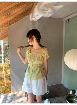 Lace pleated shorts