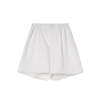 Lace pleated shorts