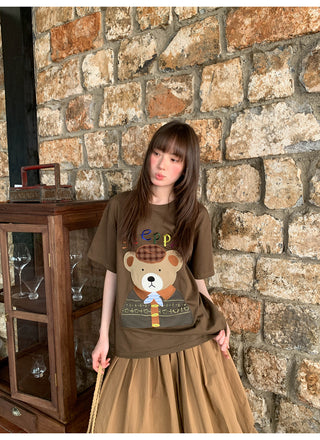 Pleated A-line skirt