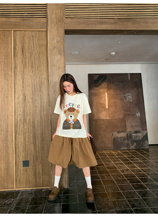 Pleated A-line skirt