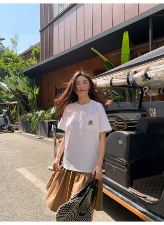 Pleated A-line skirt