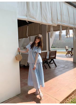 Off-shoulder midi dress