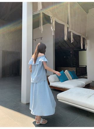 Off-shoulder midi dress