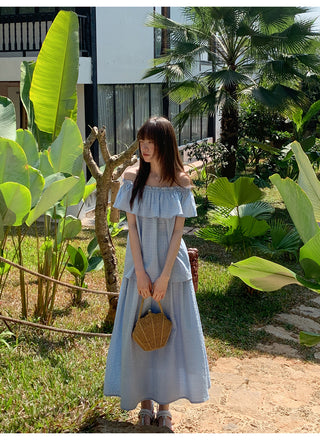 Off-shoulder midi dress