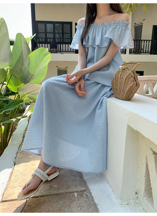 Off-shoulder midi dress