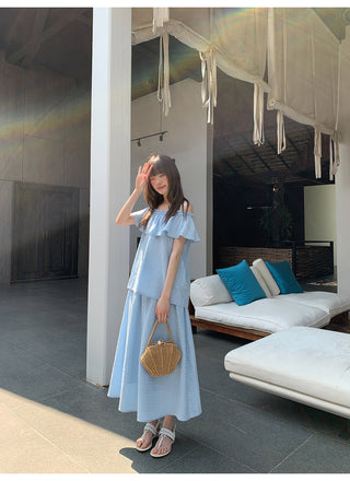 Off-shoulder midi dress