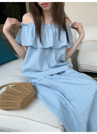 Off-shoulder midi dress