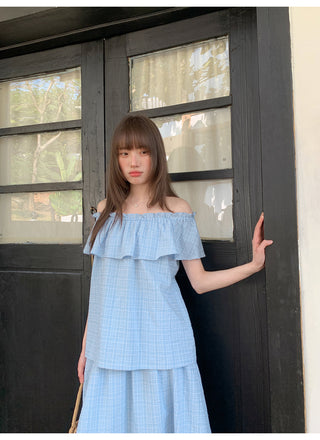 Off-shoulder midi dress