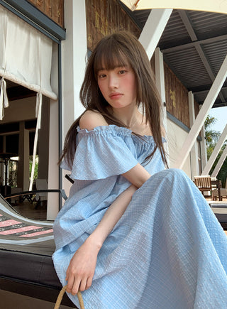 Off-shoulder midi dress