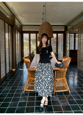 Floral A-line skirt