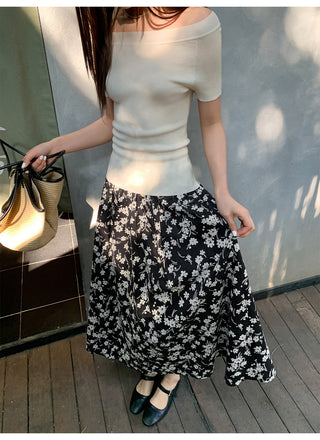 Floral A-line skirt